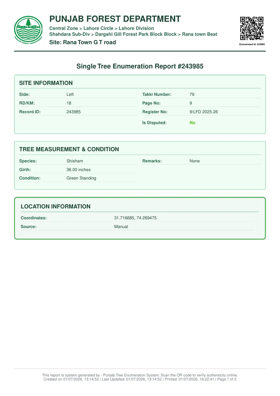 First page of Field Report A
