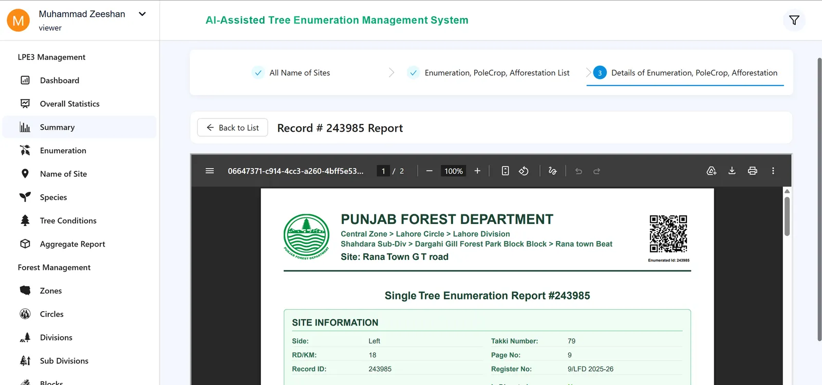Linear Tree Enumeration System — Frame 25